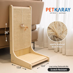 PETKARAY L-shape scratcher 90° offers flexible placement for active cats