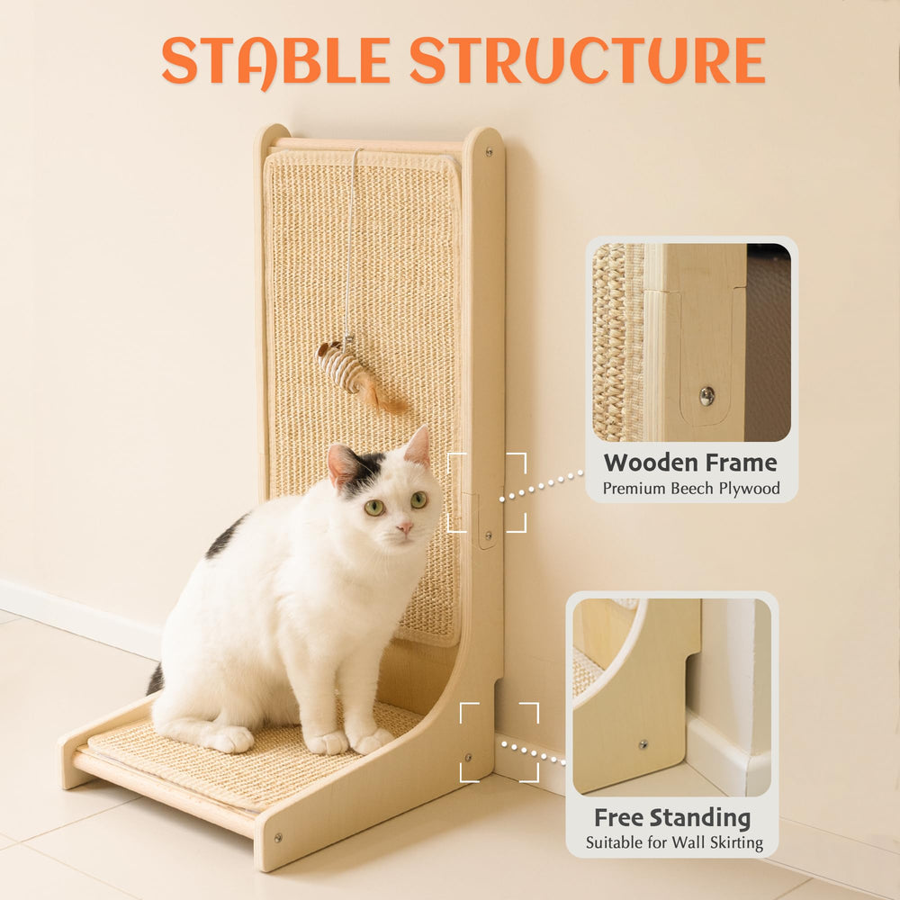 PETKARAY natural sisal mat provides durable texture for claw health