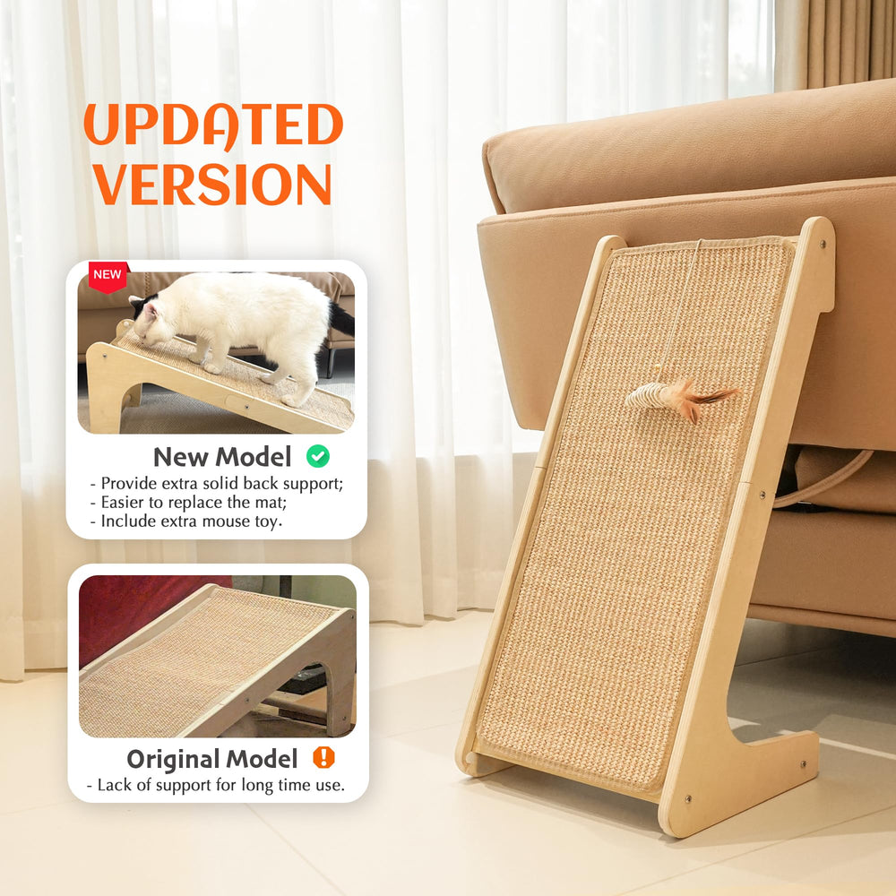 PETKARAY ramp scratcher shown in floor-and-wall setup for flexible placement