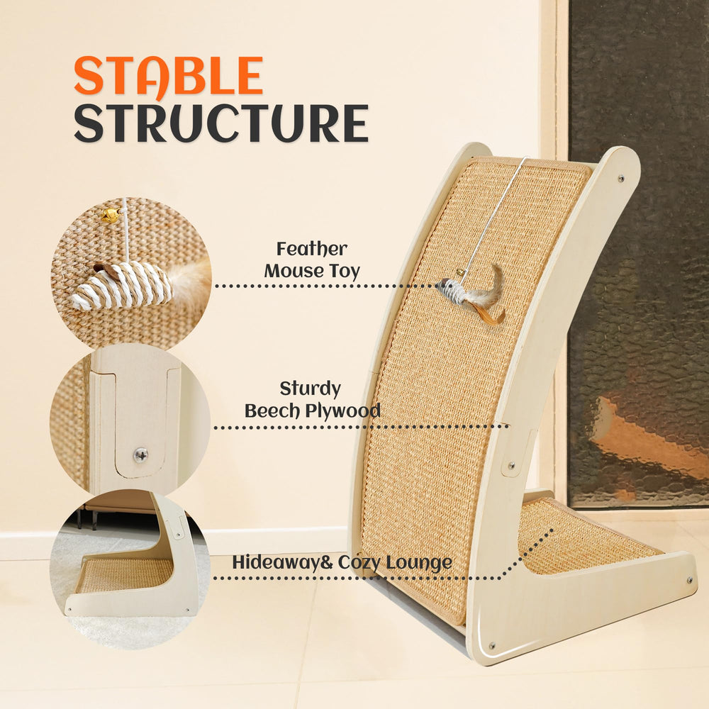 PETKARAY sisal mat dual-layer design promotes healthy scratching