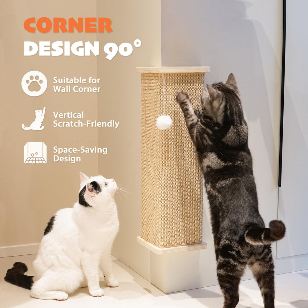 PETKARAY sisal-scratch-pad-corner-design provides a stable vertical surface in tight rooms.