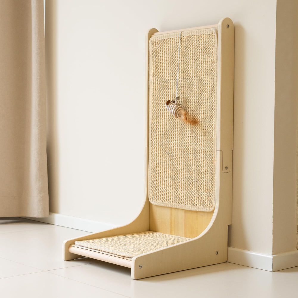 PETKARAY sisal scratcher upright wall mount protects furniture while satisfying scratching