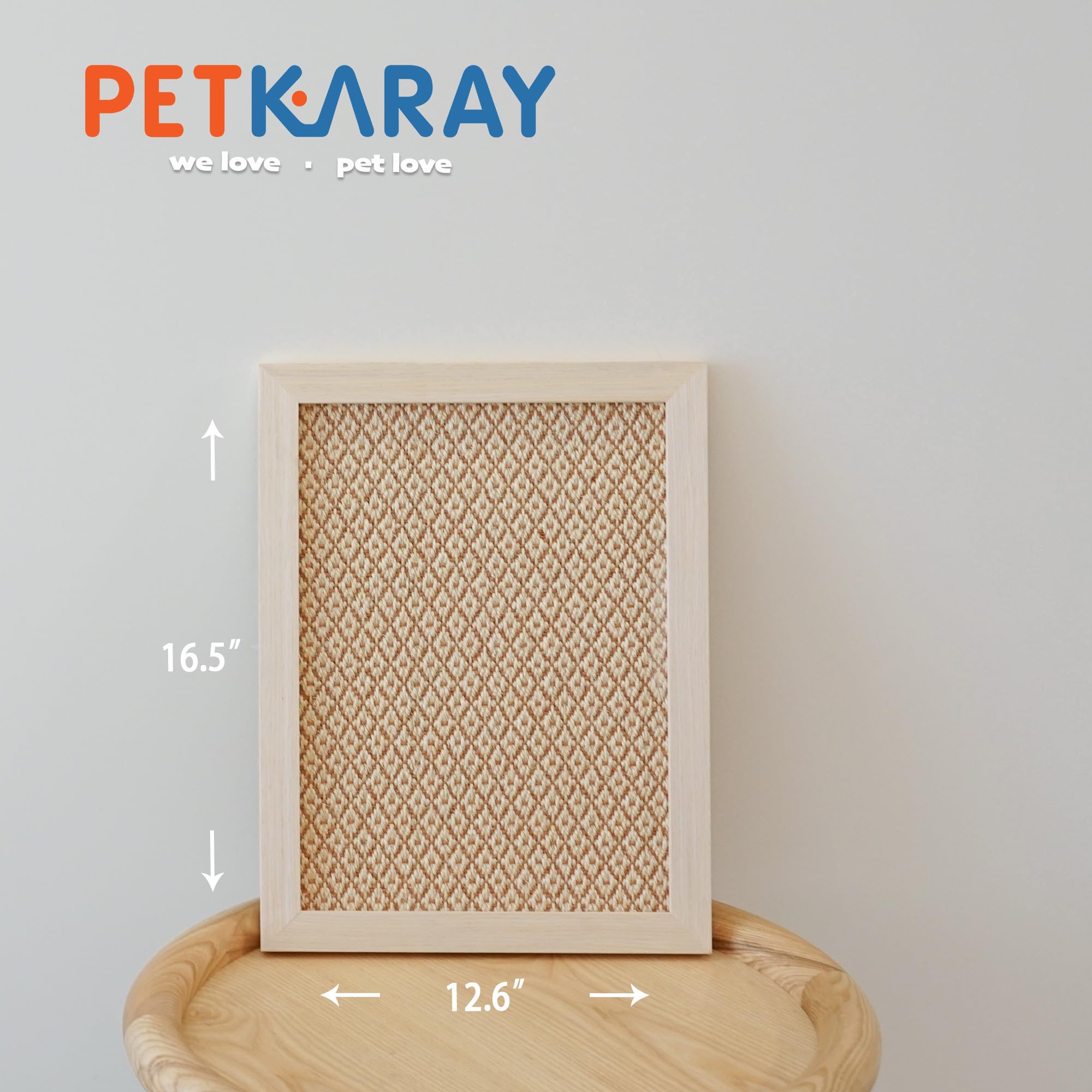 PETKARAY wood-frame scratching board showing sturdy frame and natural texture