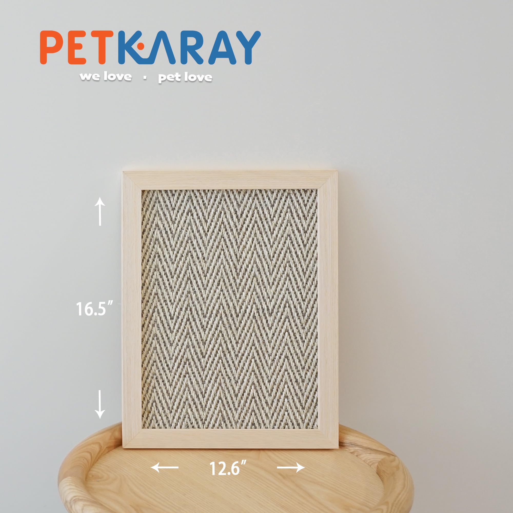 PETKARAY wood-frame wall-scratcher mounted demonstrates stylish integration with home decor