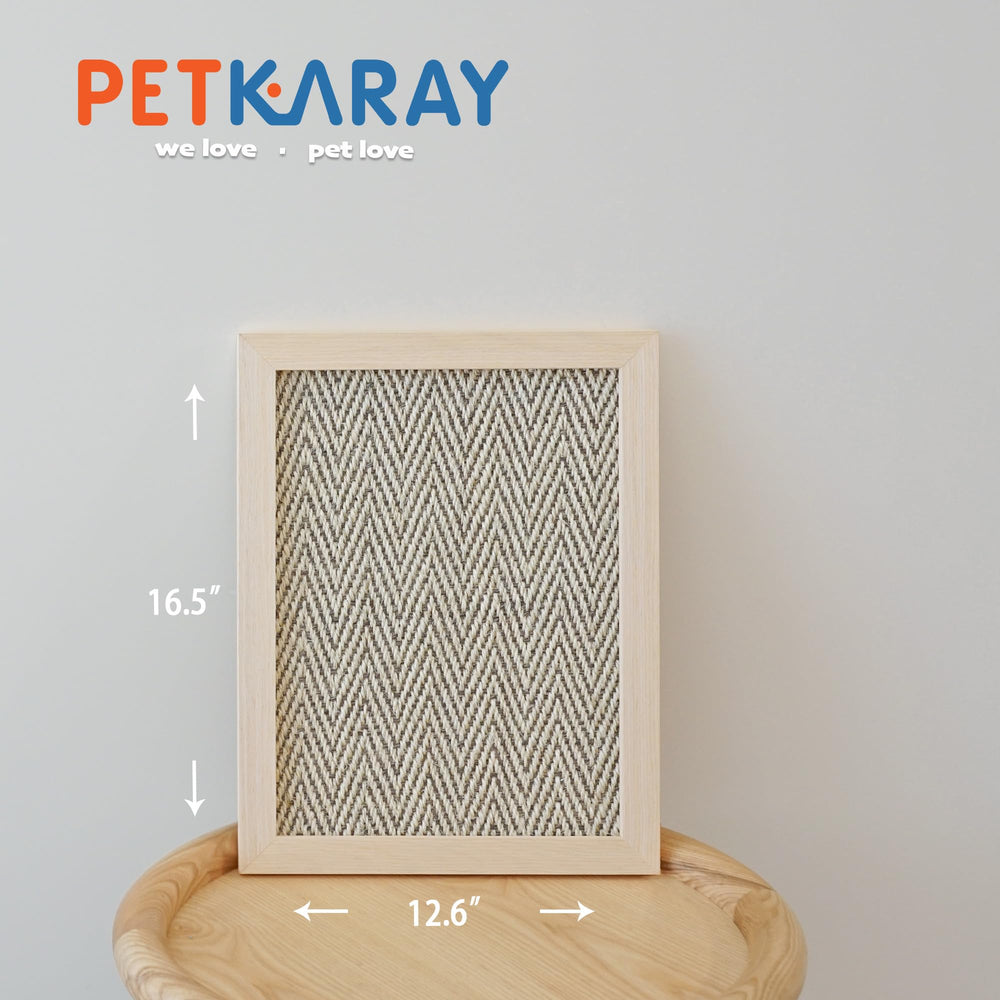 PETKARAY wood-frame wall-scratcher mounted demonstrates stylish integration with home decor