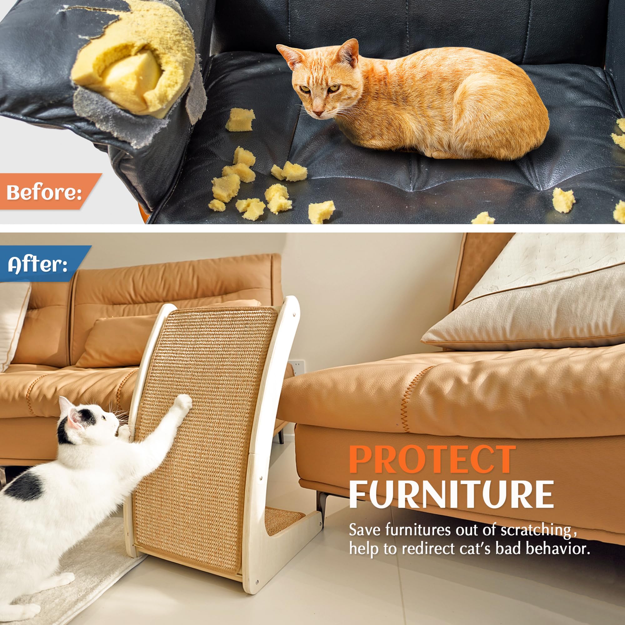 PETKARAY wooden-structure scratcher ready for easy assembly and durable use