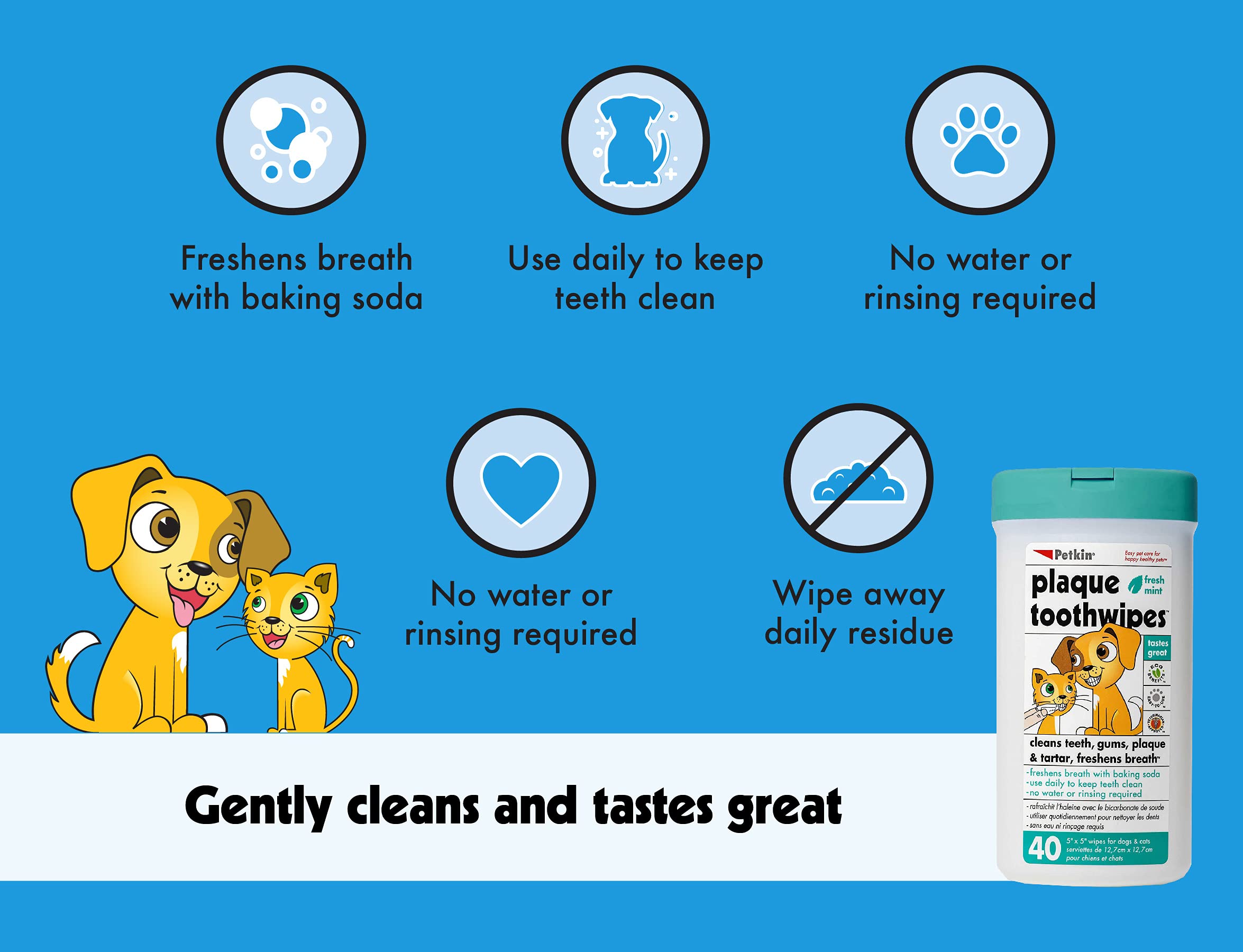 Petkin dog and cat use case showing quick, fuss-free dental hygiene.