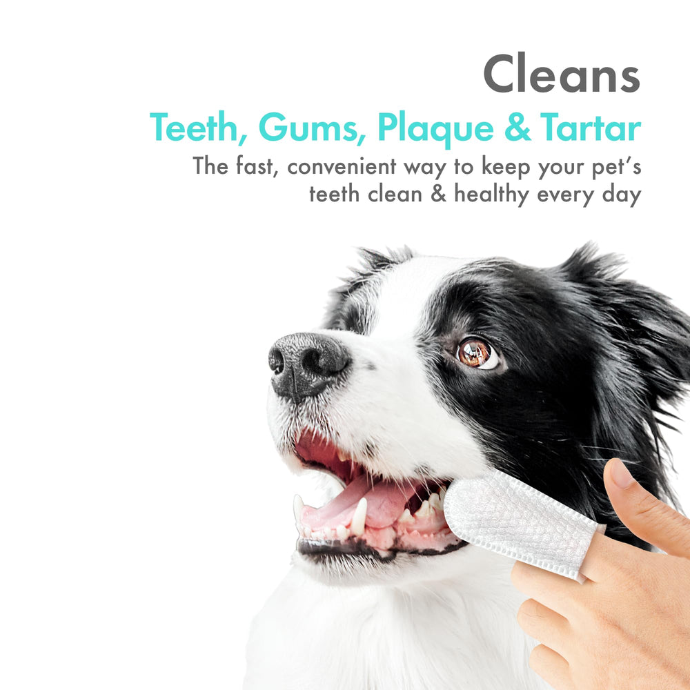 Petkin Fingertip Wipes micro-bristle close-up shows thorough cleaning action.