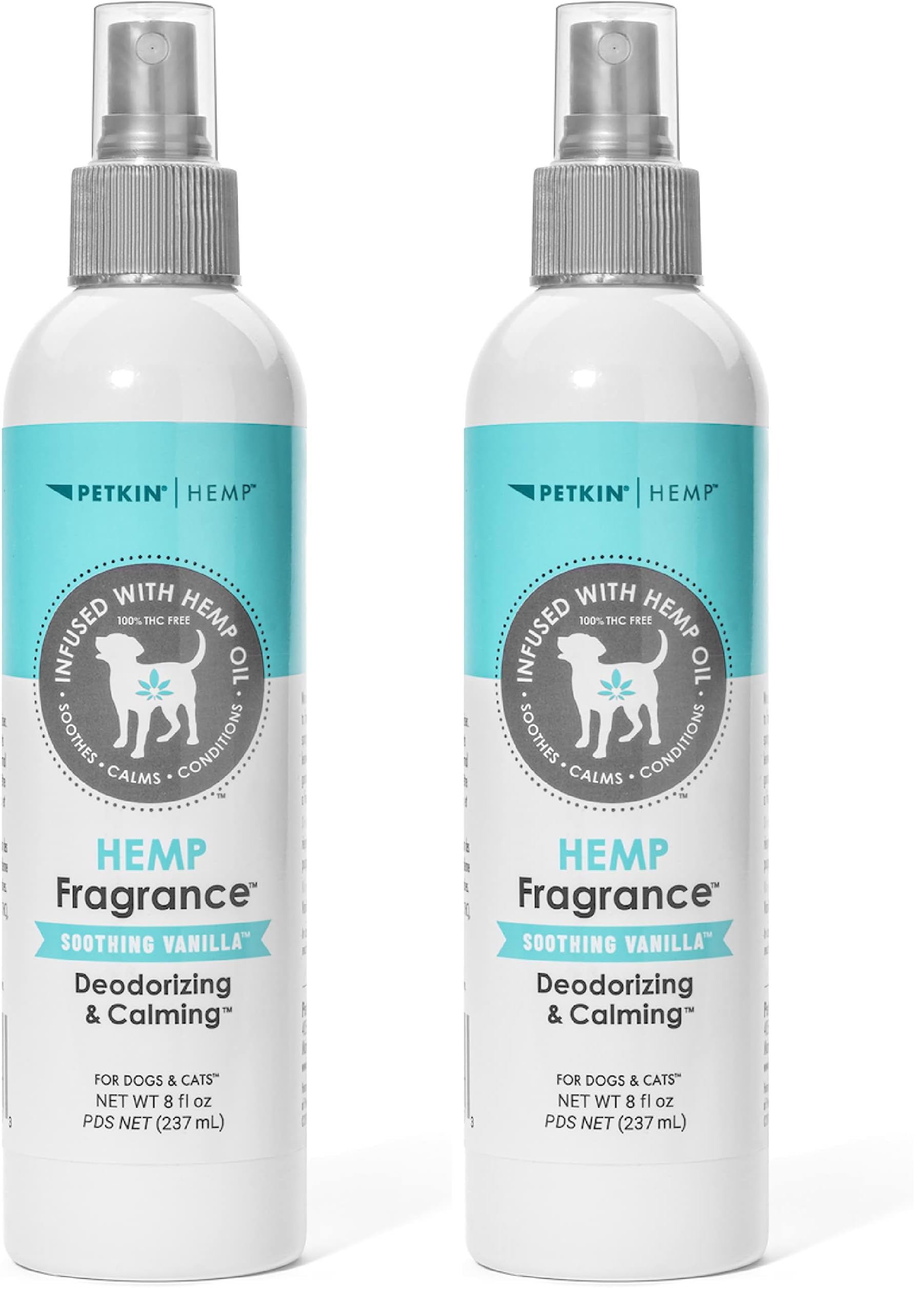 Petkin Hemp Fragrance bottle-front for easy home use with pets.