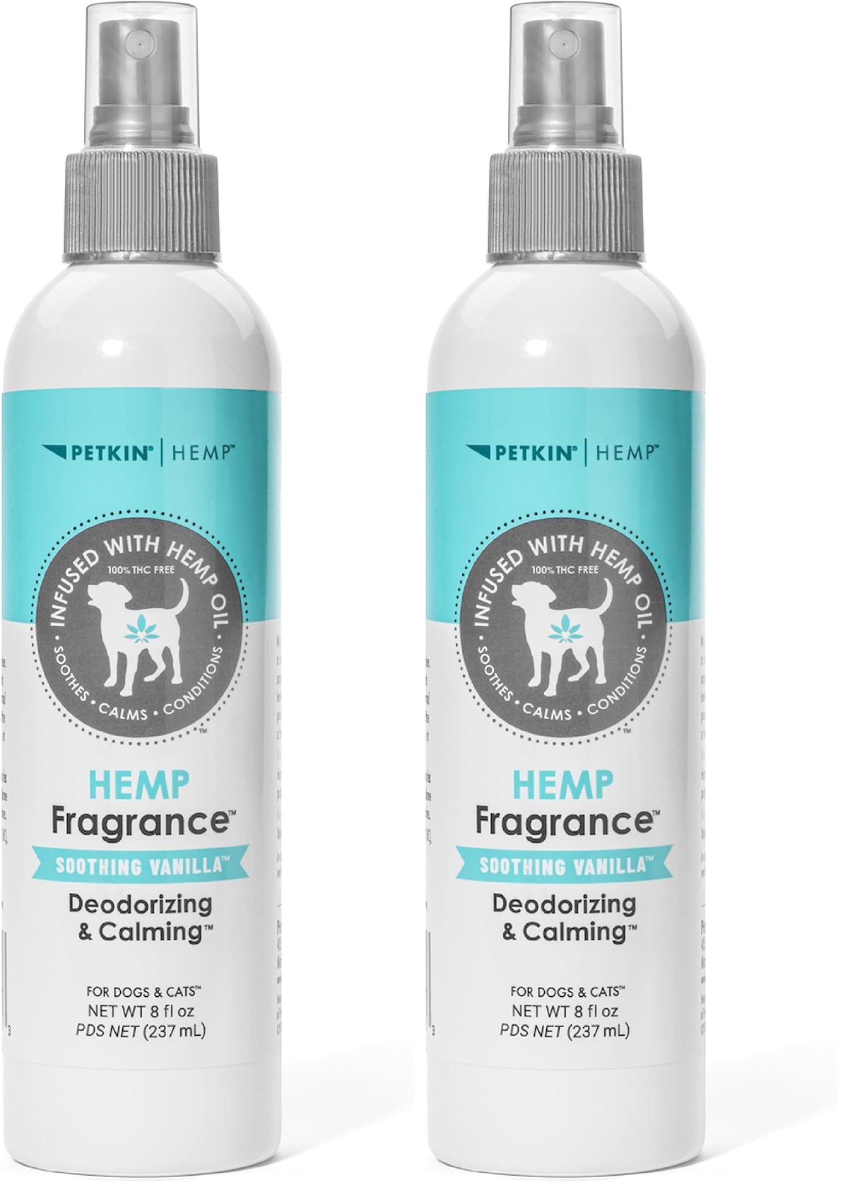 Petkin Hemp Fragrance bottle-front for easy home use with pets.