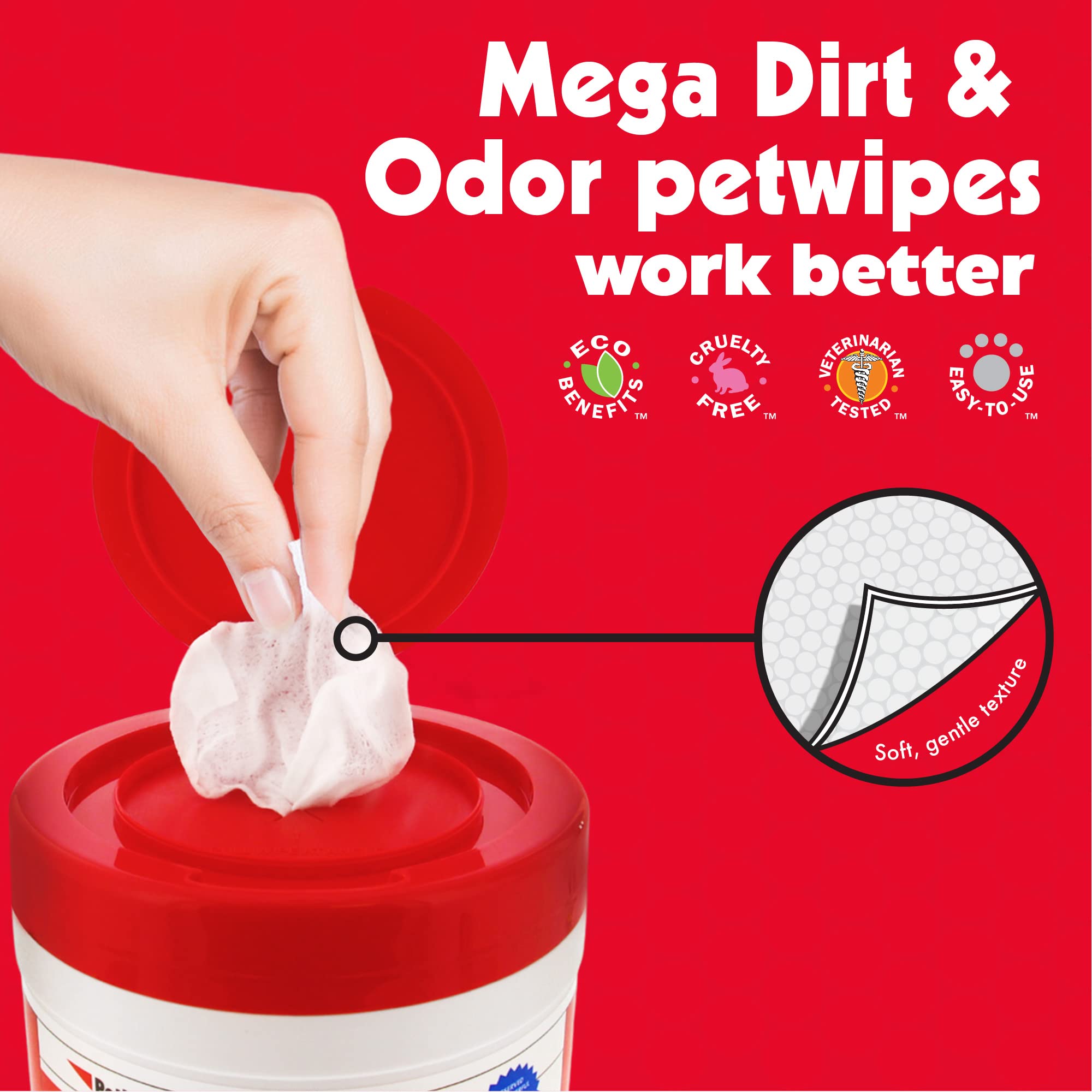 Petkin Mega PetWipes body-coat-soft-shine for gentle full-body wipe