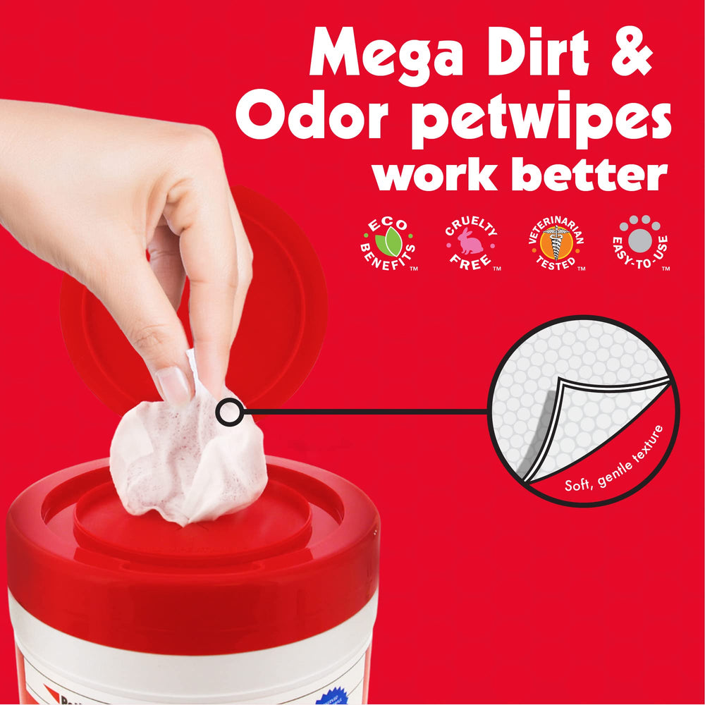 Petkin Mega PetWipes body-coat-soft-shine for gentle full-body wipe
