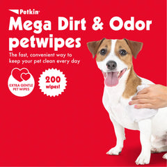 Petkin Mega PetWipes face-paws-ears for gentle daily cleaning around eyes and face