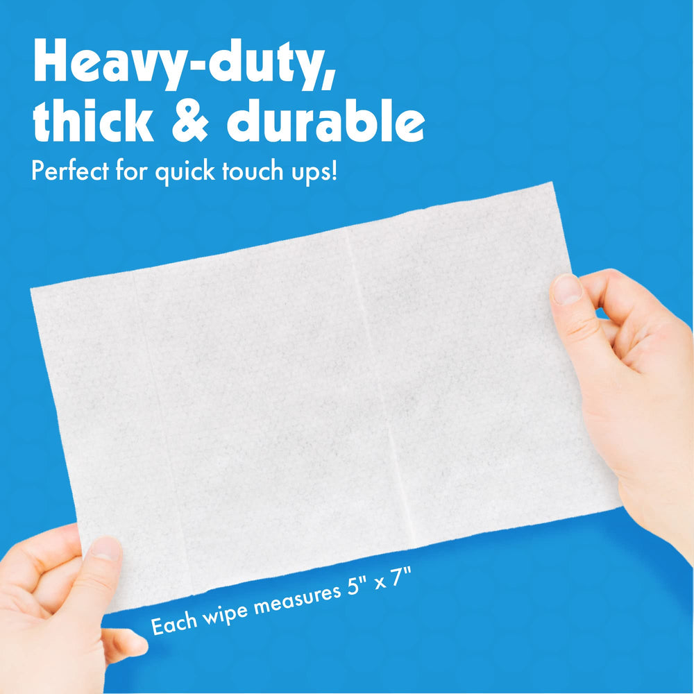 Petkin Mega PetWipes label proudly notes vet-tested formula.