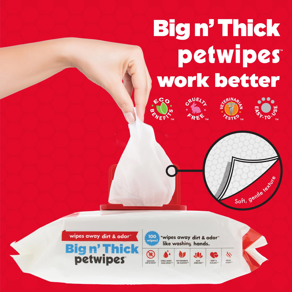 Petkin Pet Wipes no-water-needed formula simplifies quick cleanups without rinsing.