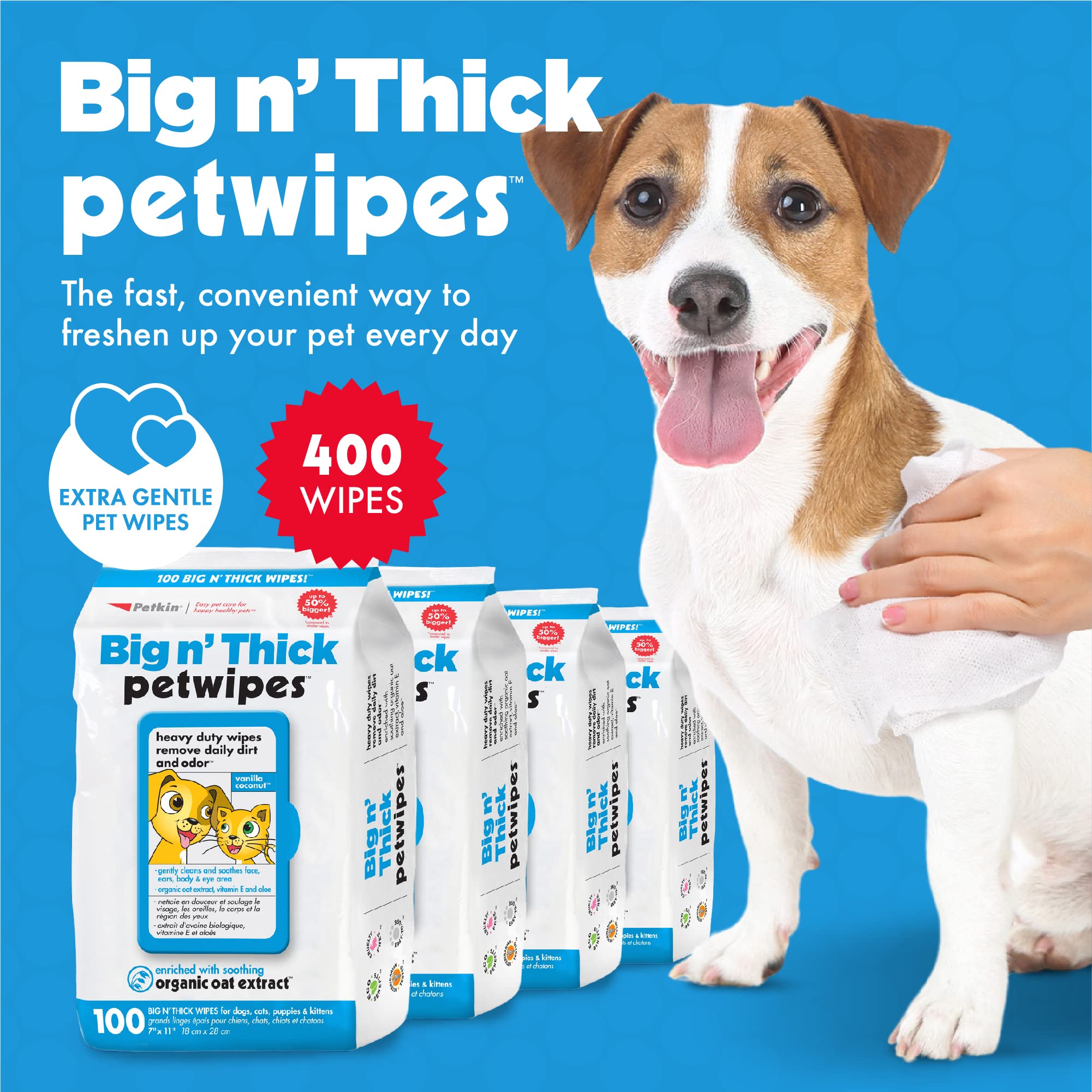 Petkin Pet Wipes lid open showing easy dispensing