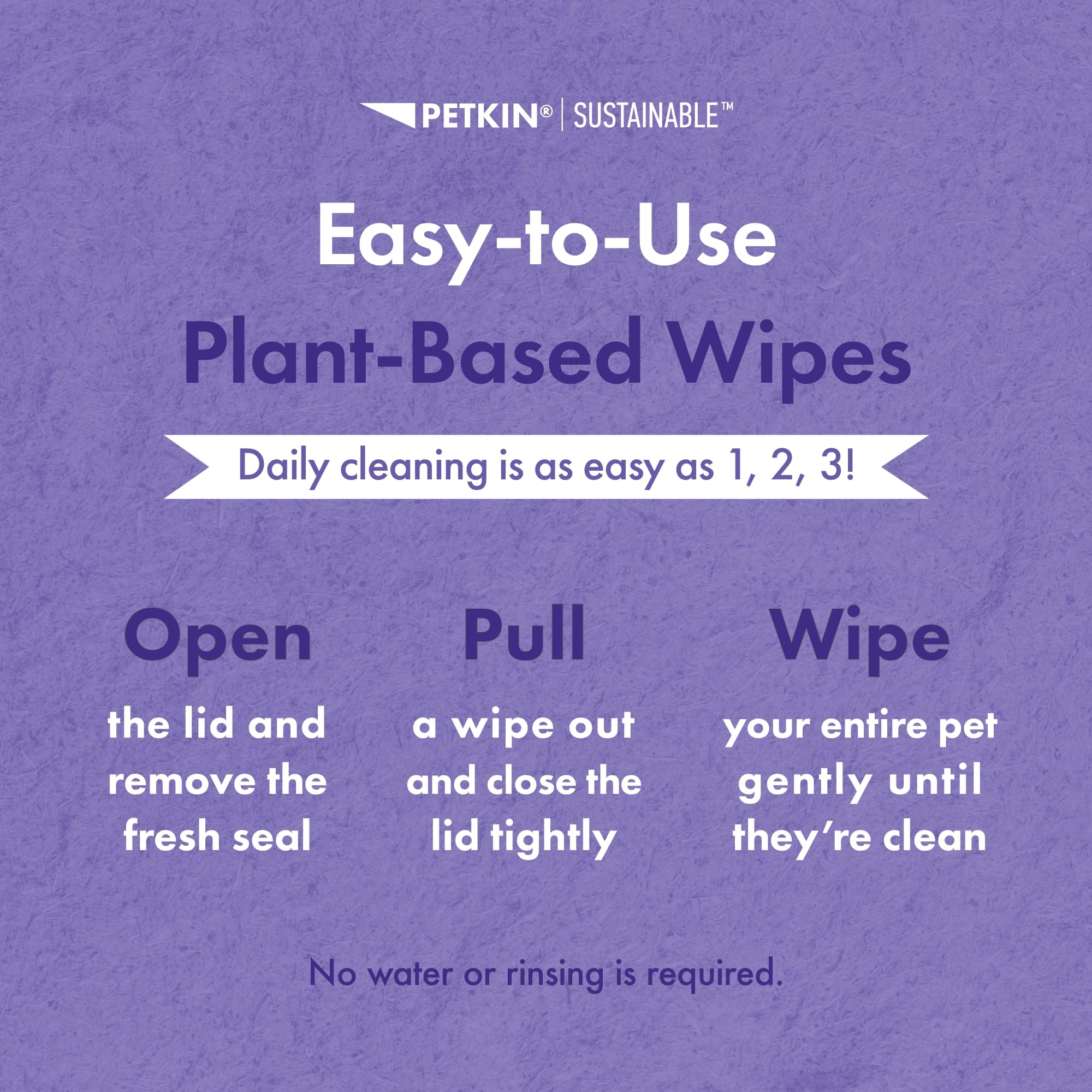 Petkin Plant-Based PetWipes lavender scent with calming aroma