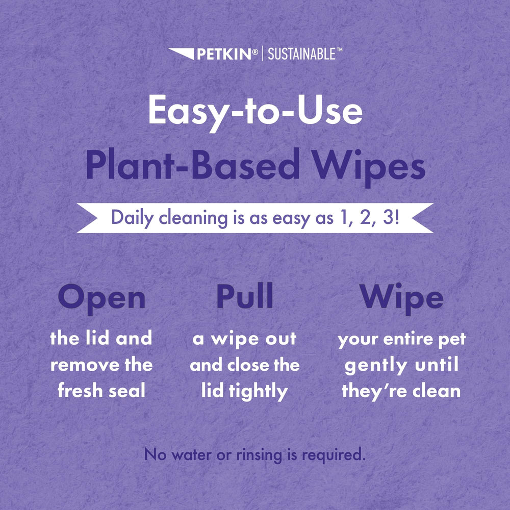 Petkin Plant-Based PetWipes lavender scent with calming aroma