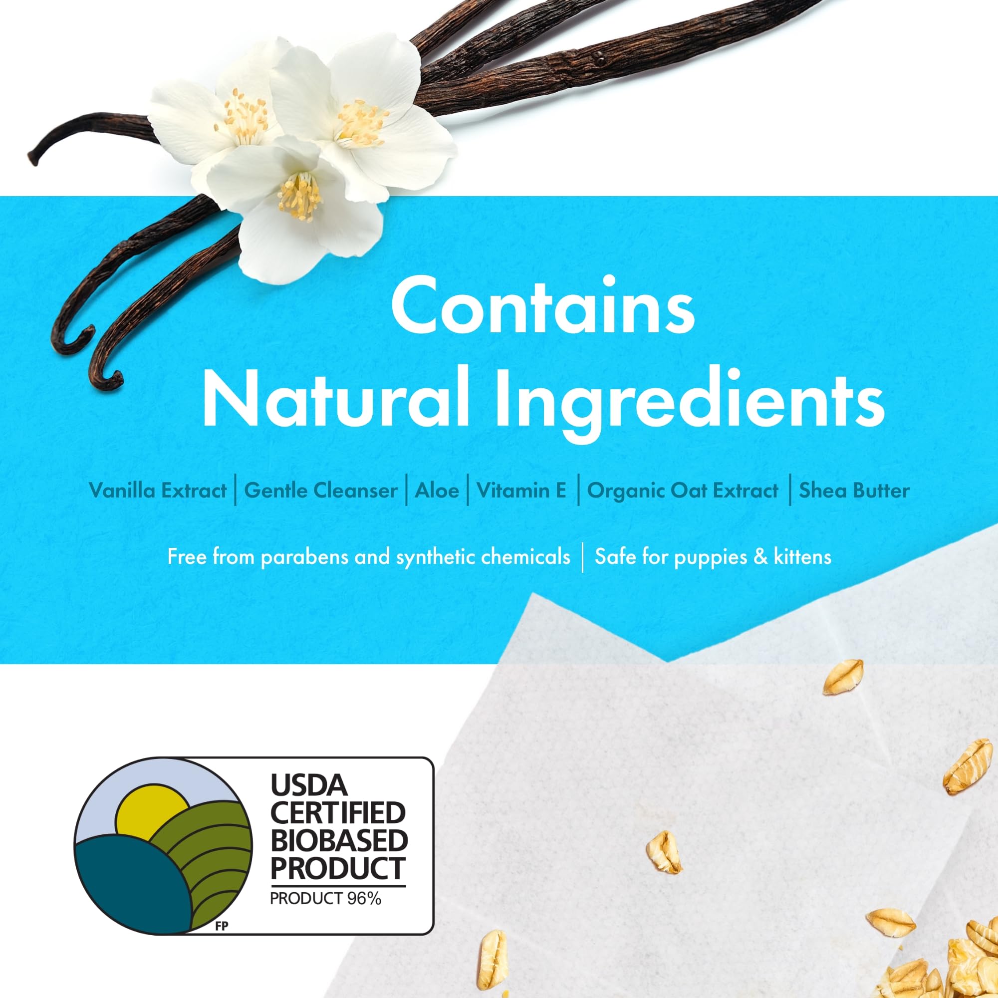 Petkin Plant-Based PetWipes safe for puppies and kittens at home.
