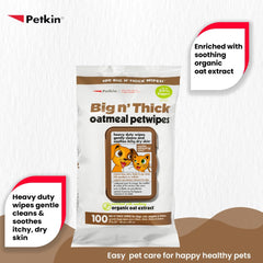 Petkin toallitas con avena para piel seca, cuidado suave