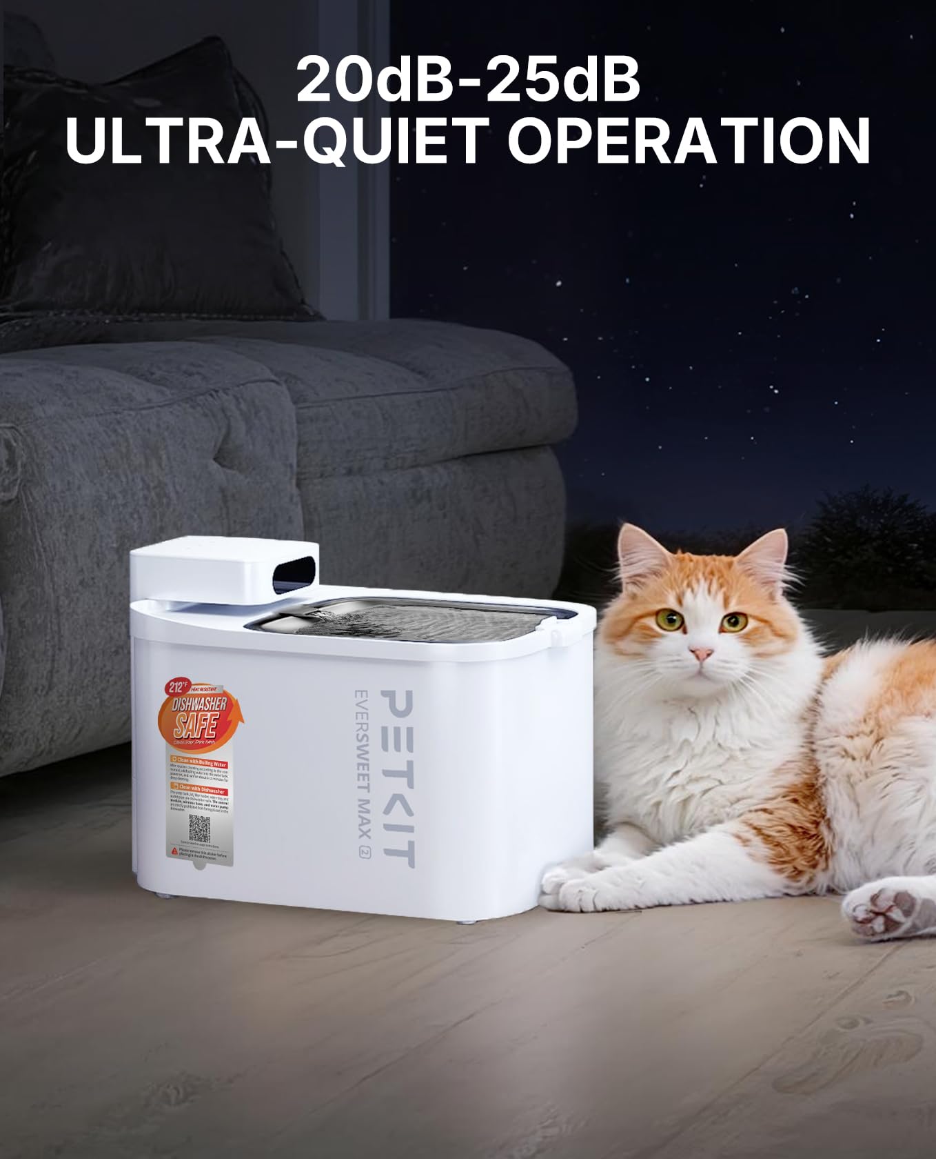 PETKIT 5000mAh battery life indicates long cordless power between charges