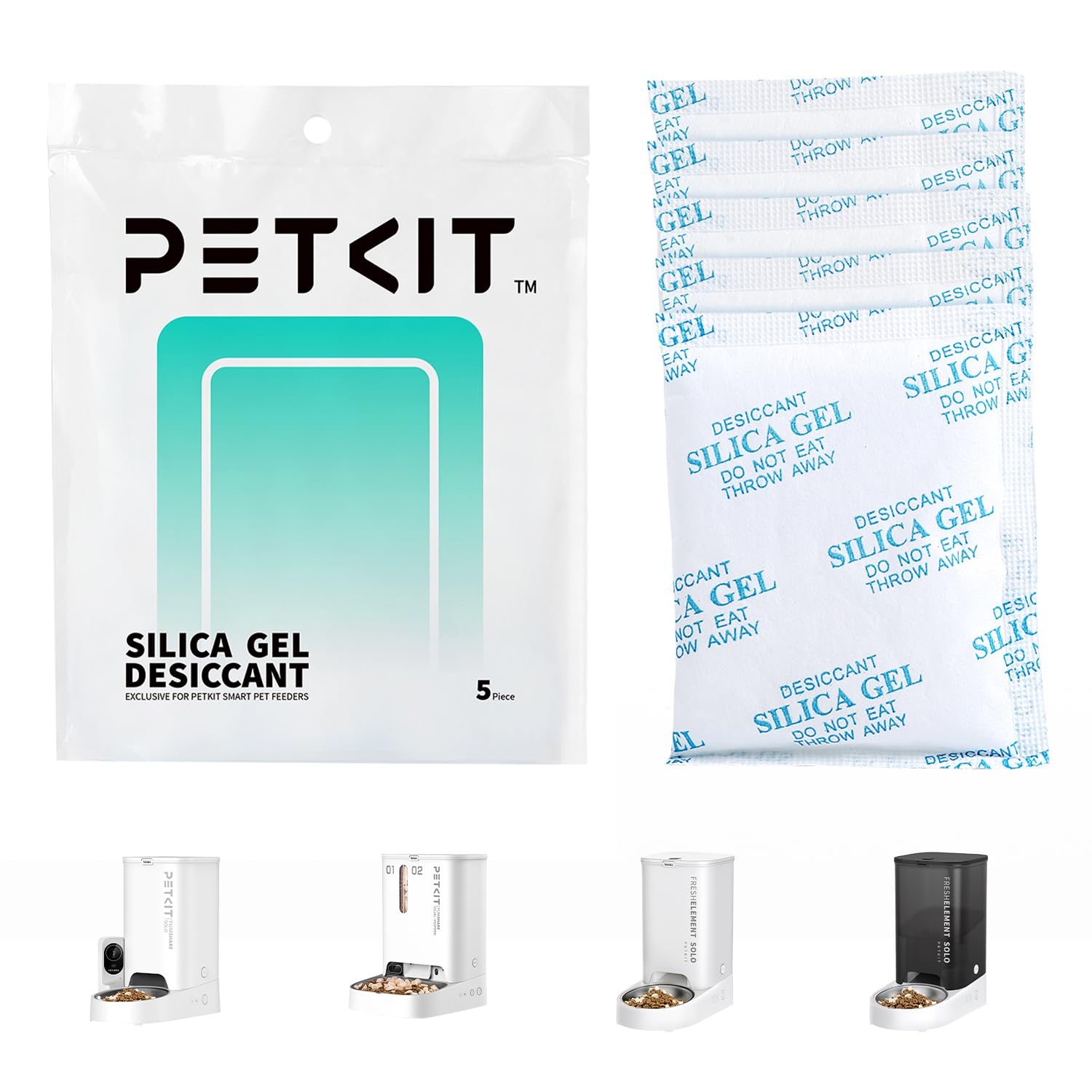 PETKIT bolsas desecantes para comederos automáticos mantienen la comida fresca y sin humedad.