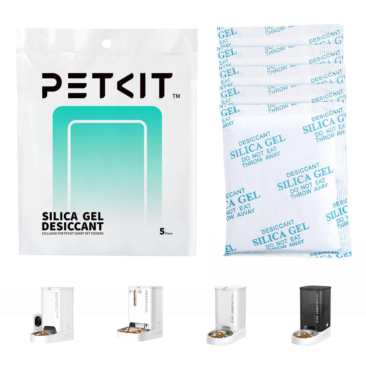 PETKIT bolsas desecantes para comederos automáticos mantienen la comida fresca y sin humedad.