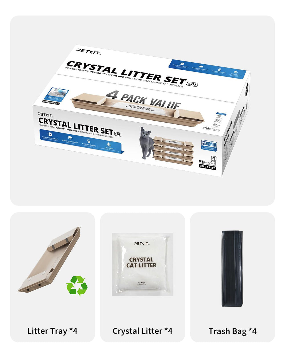 PETKIT Crystal Litter Overflow-Proof Tray proves secure containment during use.