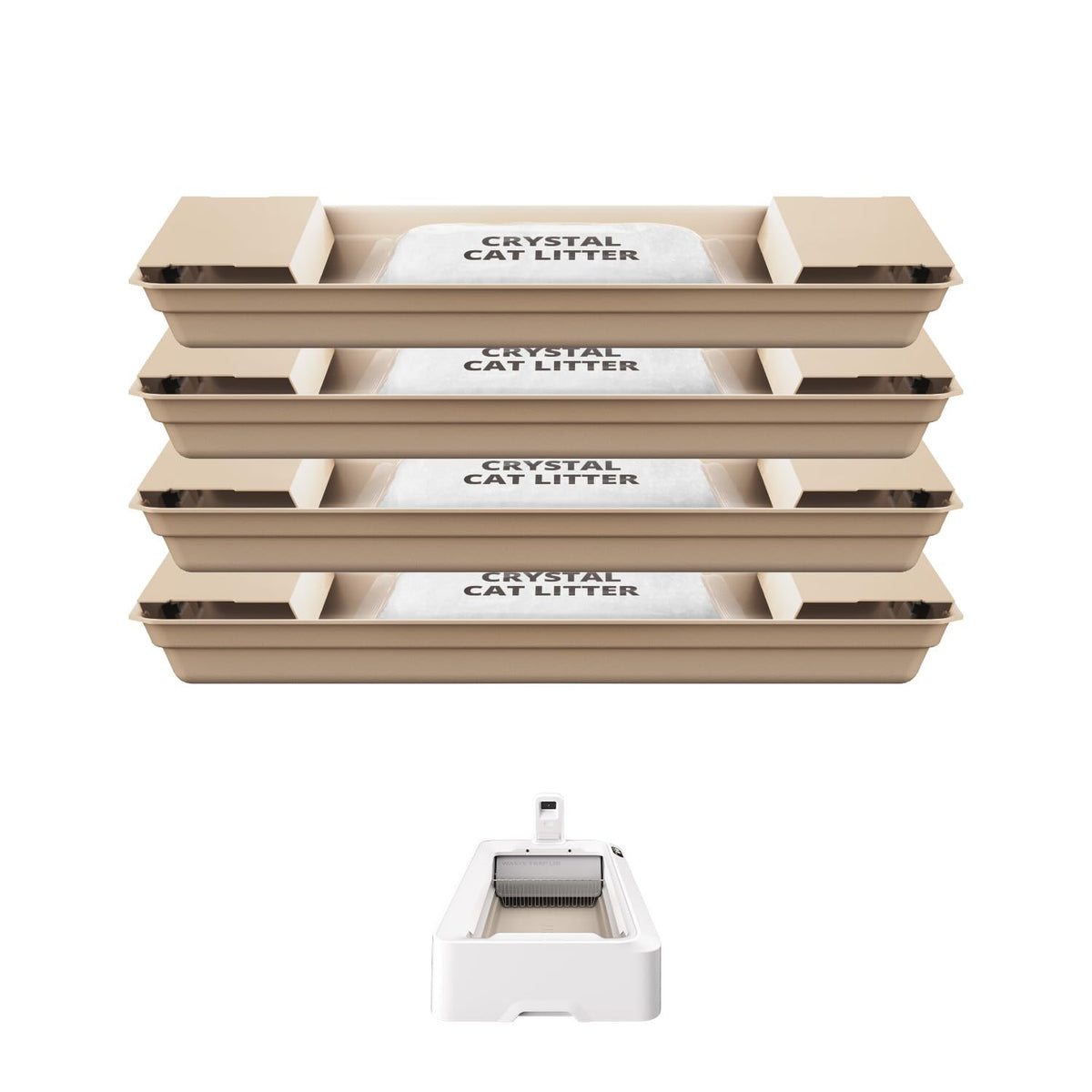 PETKIT Crystal Litter Tray Assembly demonstrates easy setup for mess-free maintenance.