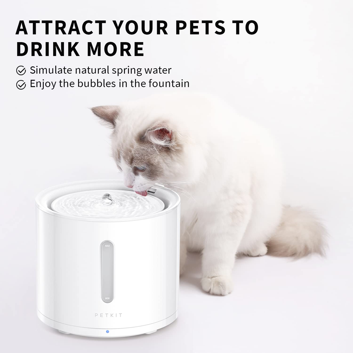 PETKIT EVERSWEET Solo 2 visualization-water-level gauge helps plan refills.
