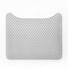 PETKIT litter box mat gray close-up demonstrates waterproof protection for floors.