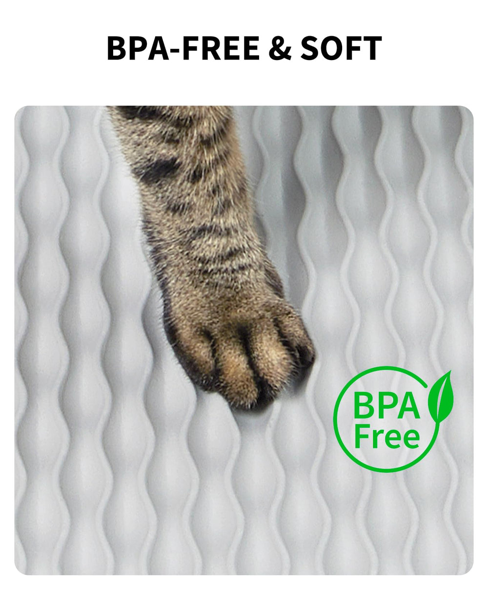 PETKIT gray litter mat with groove design traps stray litter.