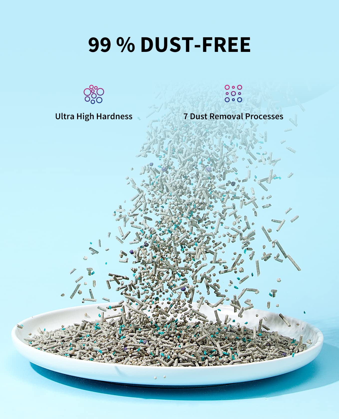 PETKIT Mixed Cat Litter is dust-free and low-tracking to keep floors cleaner.