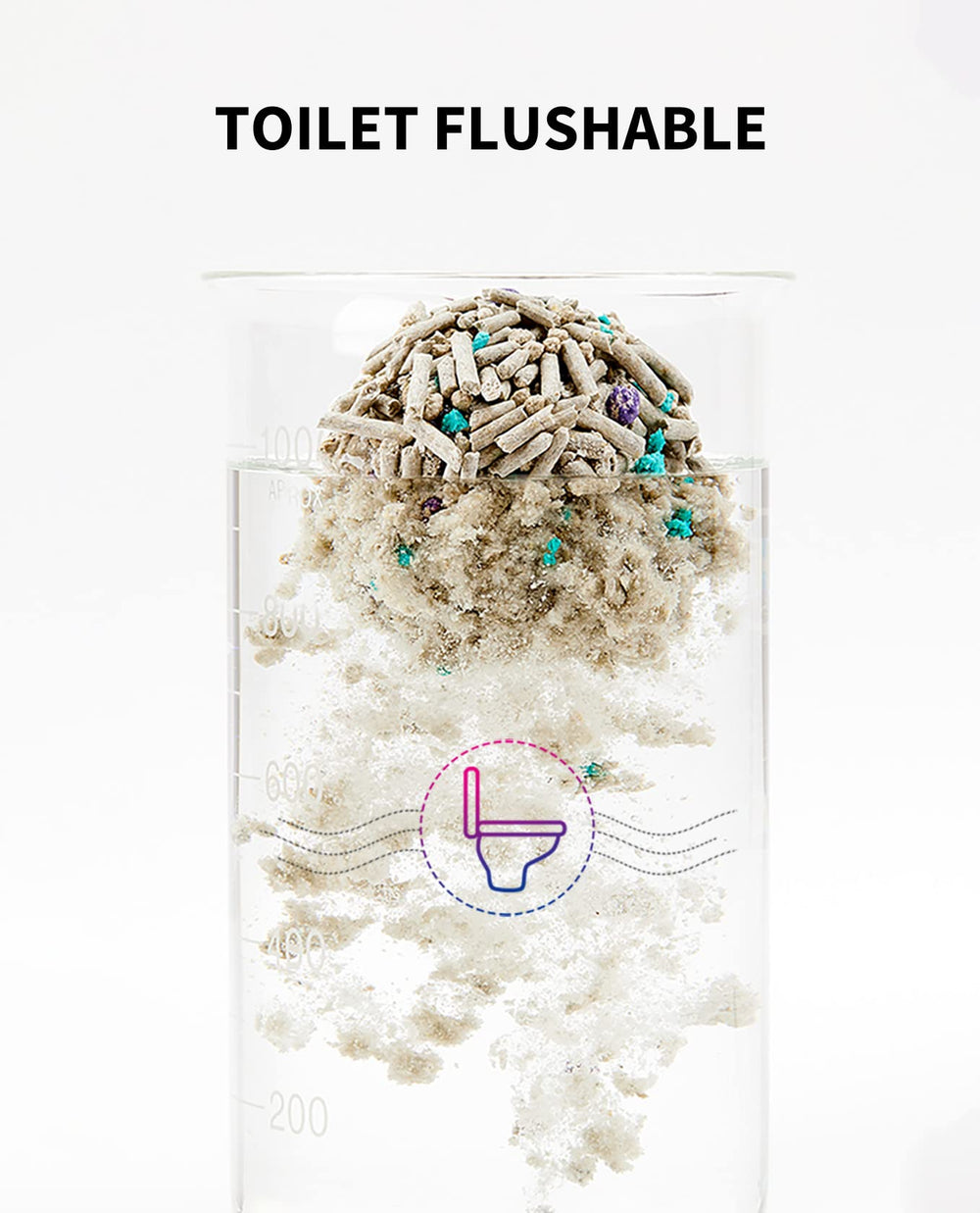PETKIT Mixed Cat Litter is water-flushable and unscented for toilets and sensitive noses.