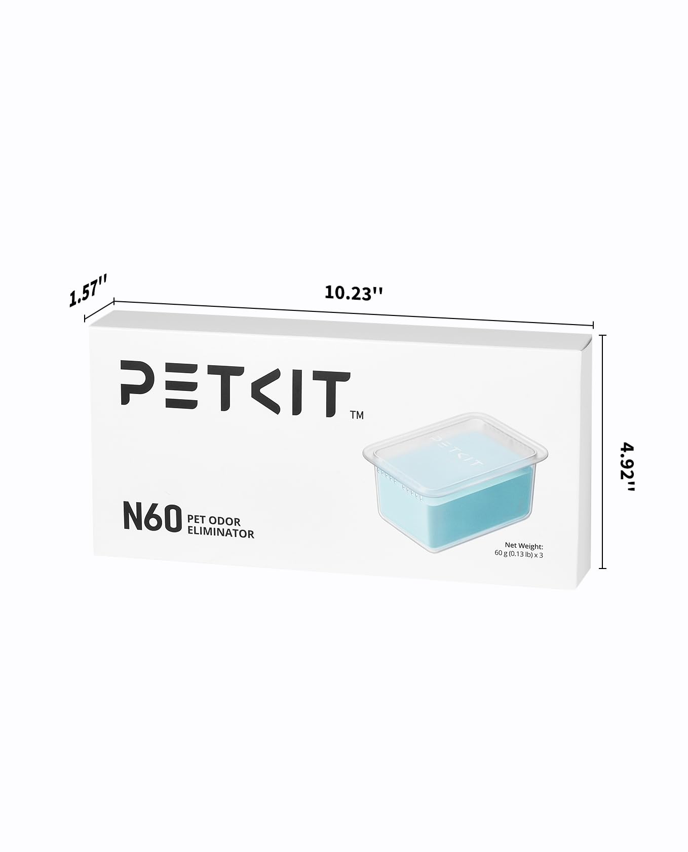 PETKIT N60 three-pack box delivers up to six months of odor control in total.