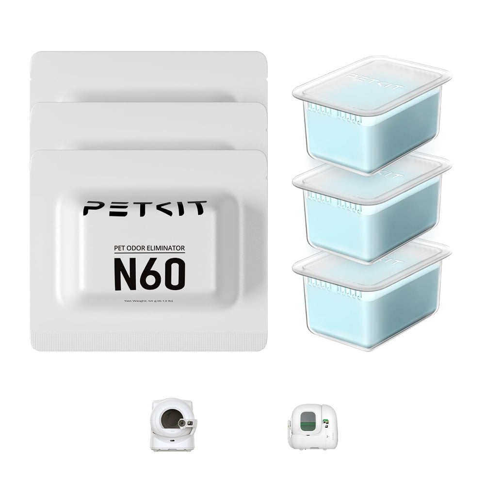 PETKIT N60 deodorizer box packaging shows mint fragrance for long-lasting freshness.