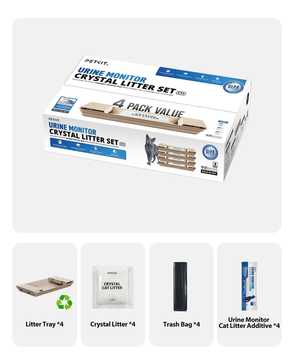 PETKIT PH disposable litter tray promotes easy disposal and quick cleanup.