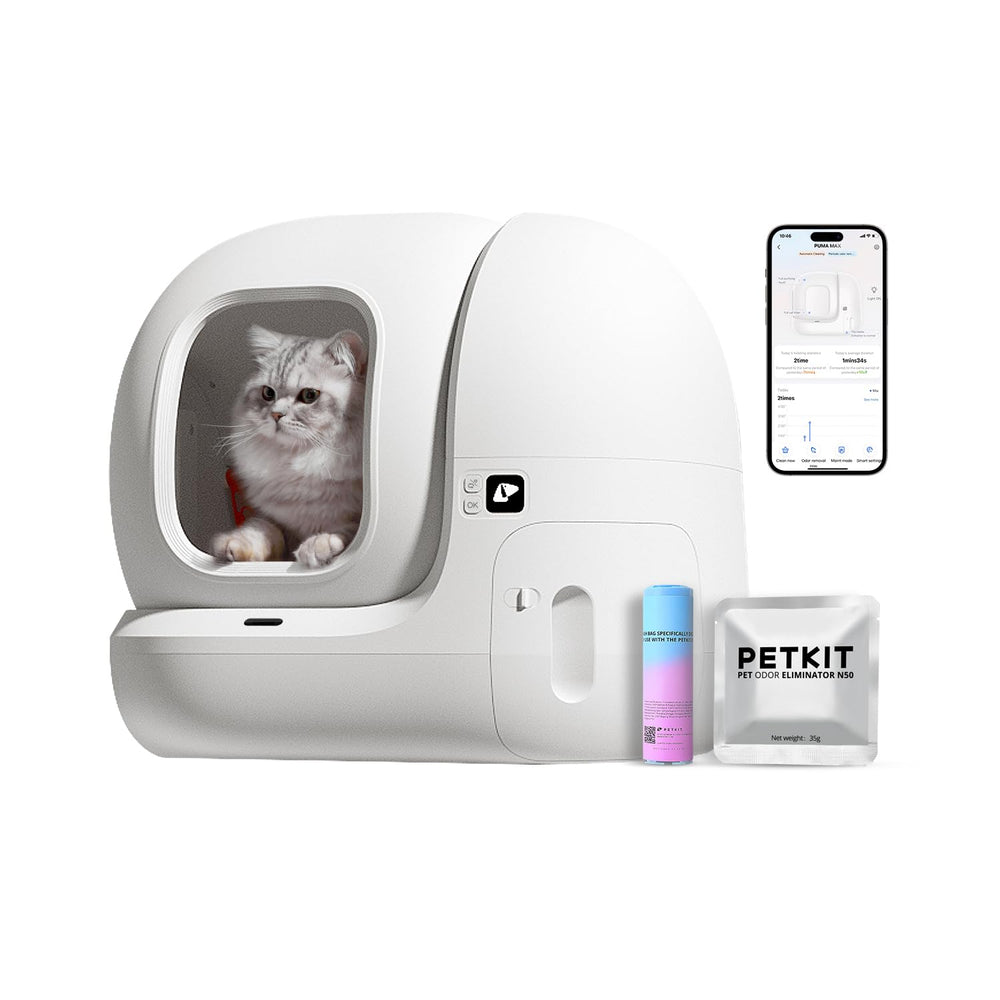 PETKIT PuraMax front view shows easy access for senior cats.