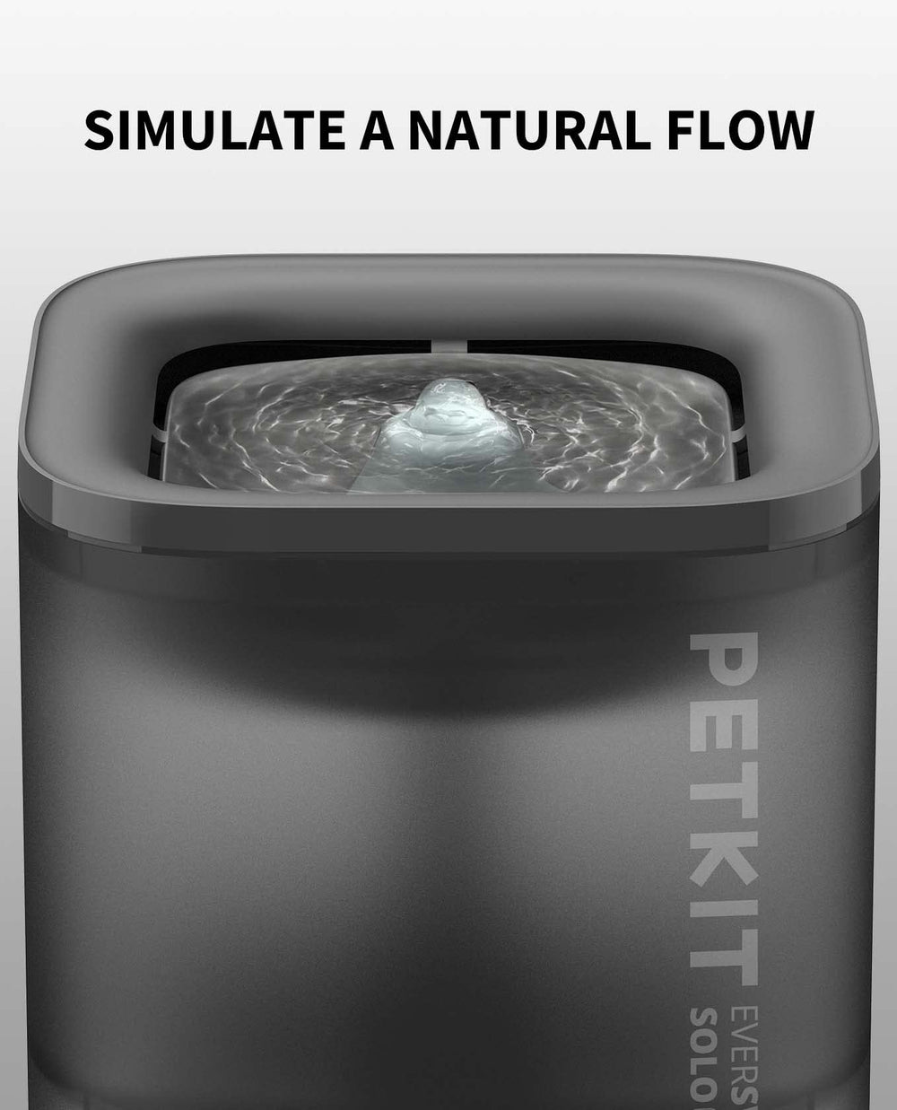 PETKIT quiet pump operation delivering around 25 dB for peaceful spaces