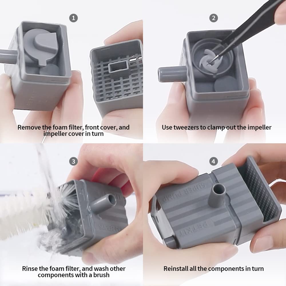 PETKIT replaced pump Solo SE assembly demonstrates safe no-exposed-tubing design.