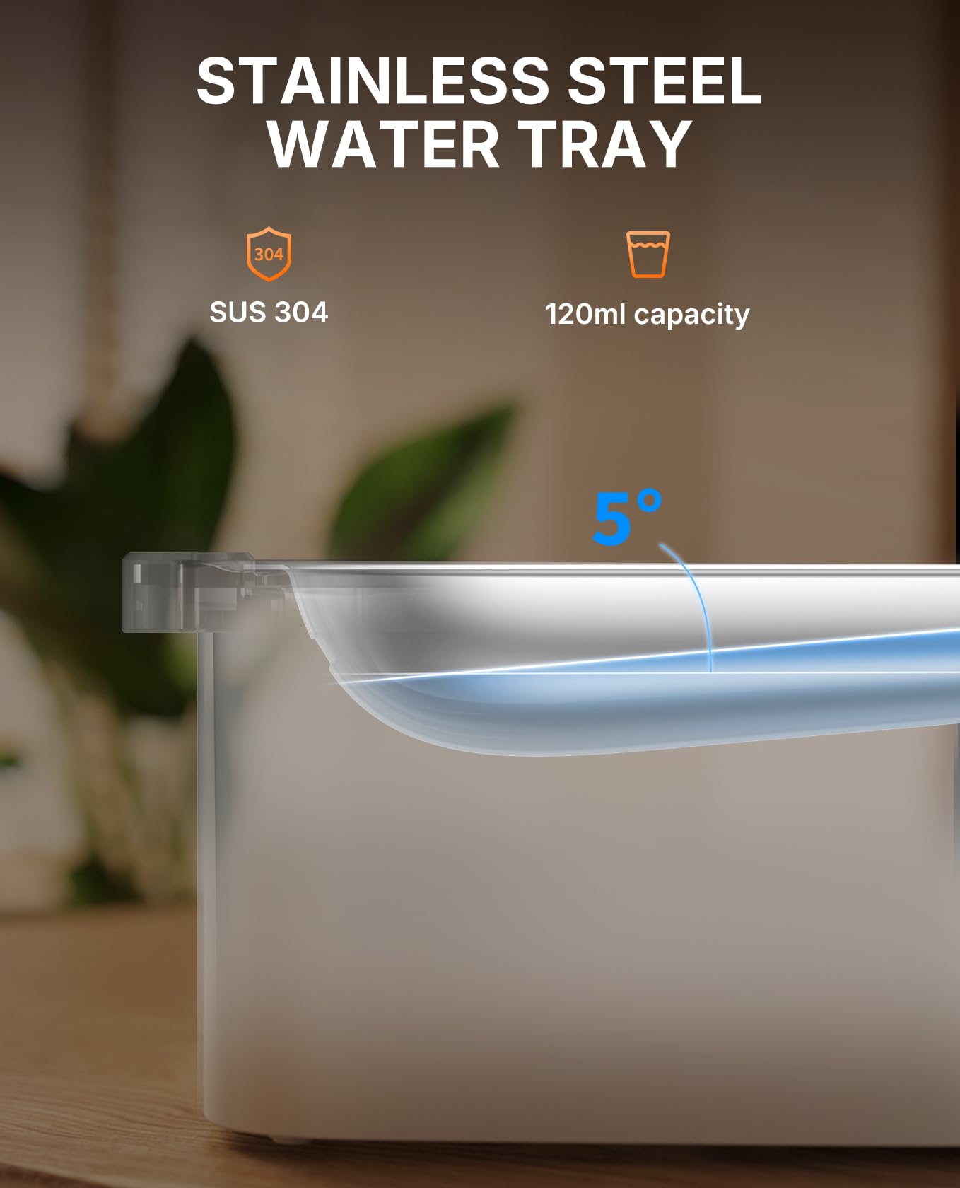 PETKIT stainless steel tray features durable, easy to clean surface