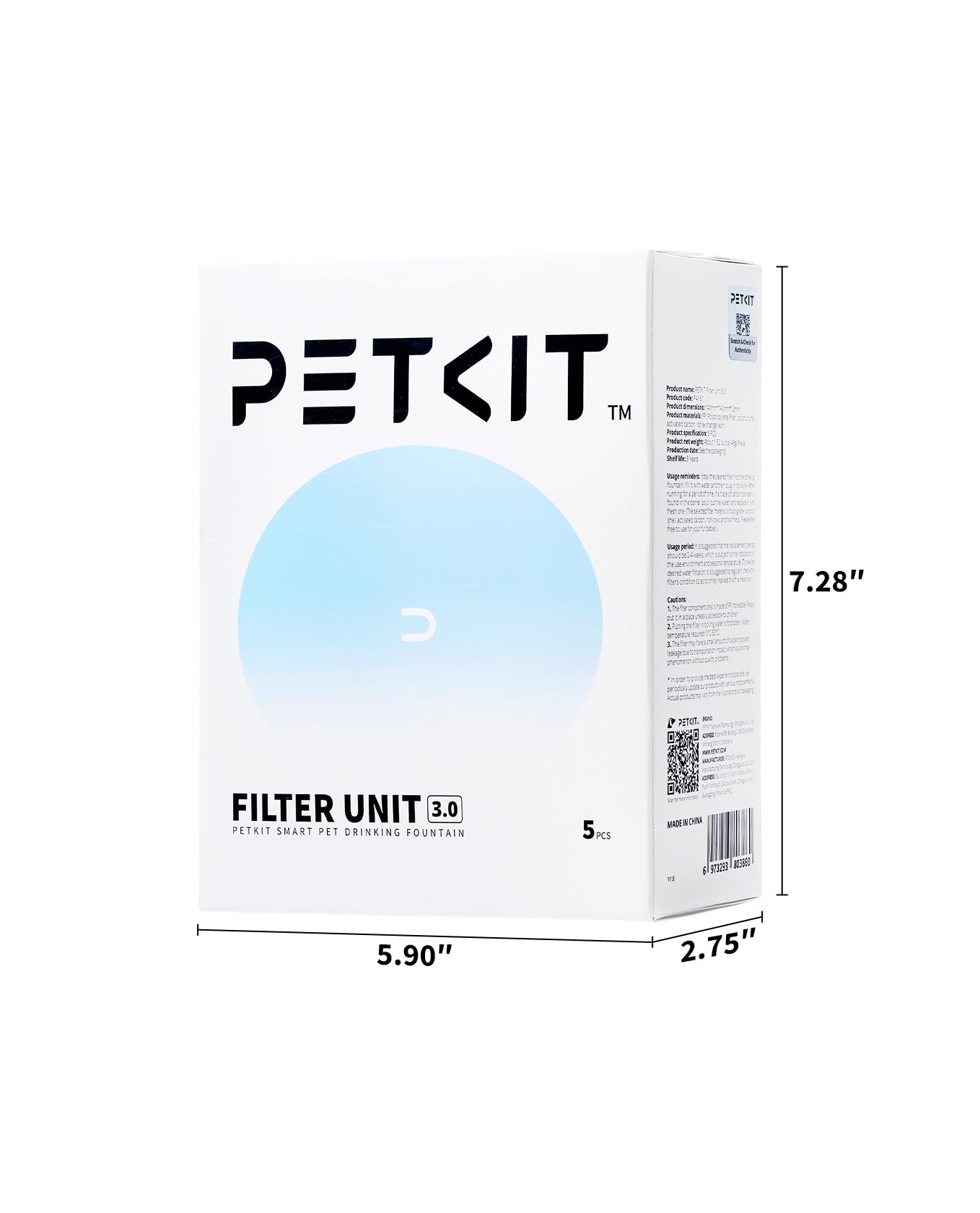 PETKIT upgrade filter 3-0 5-pack in-pack highlights bundle value and replacement reminders.