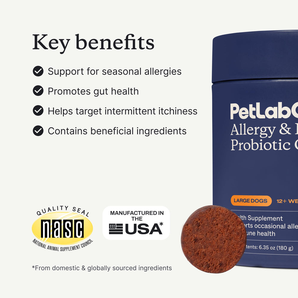 PetLab Co. packaging image highlights USA-made premium ingredients for dogs.