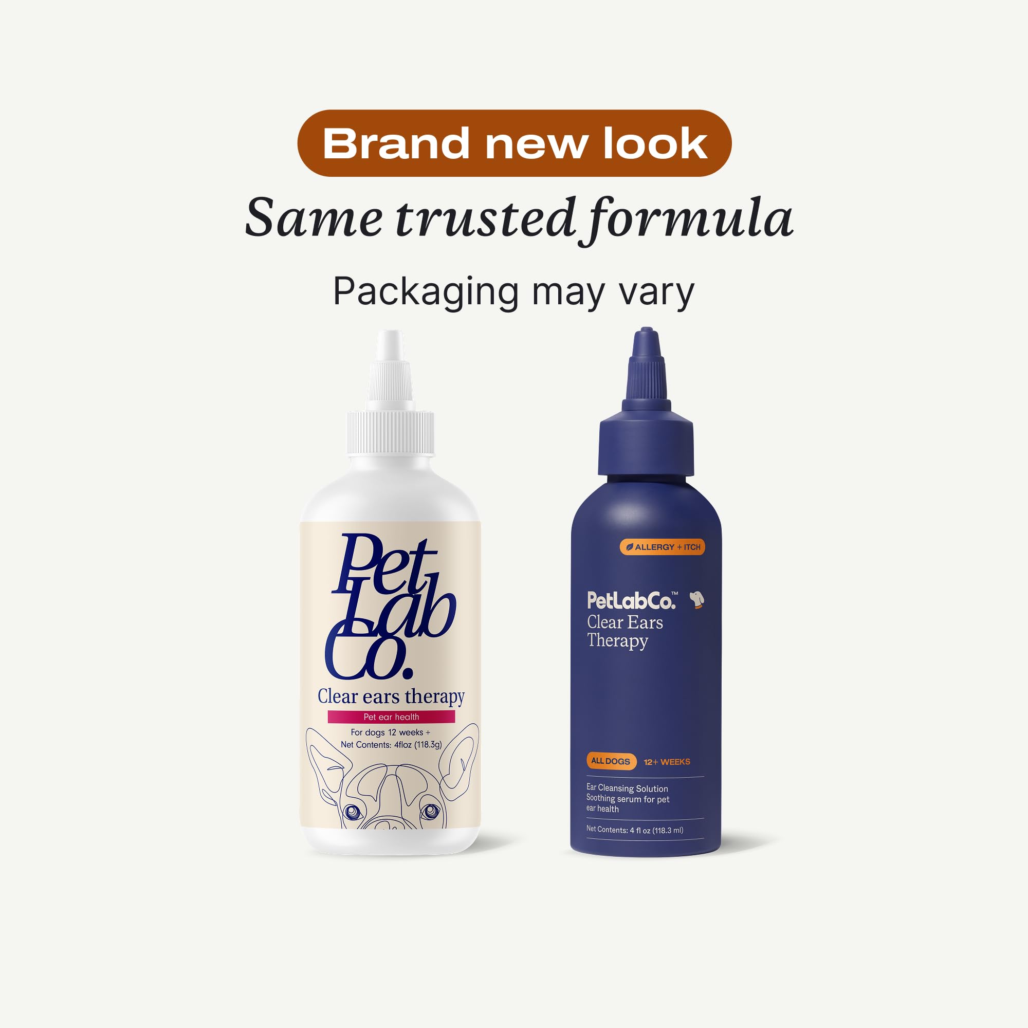 PetLab Co Clear Ears Therapy ingredients list highlights a dog-friendly formula.
