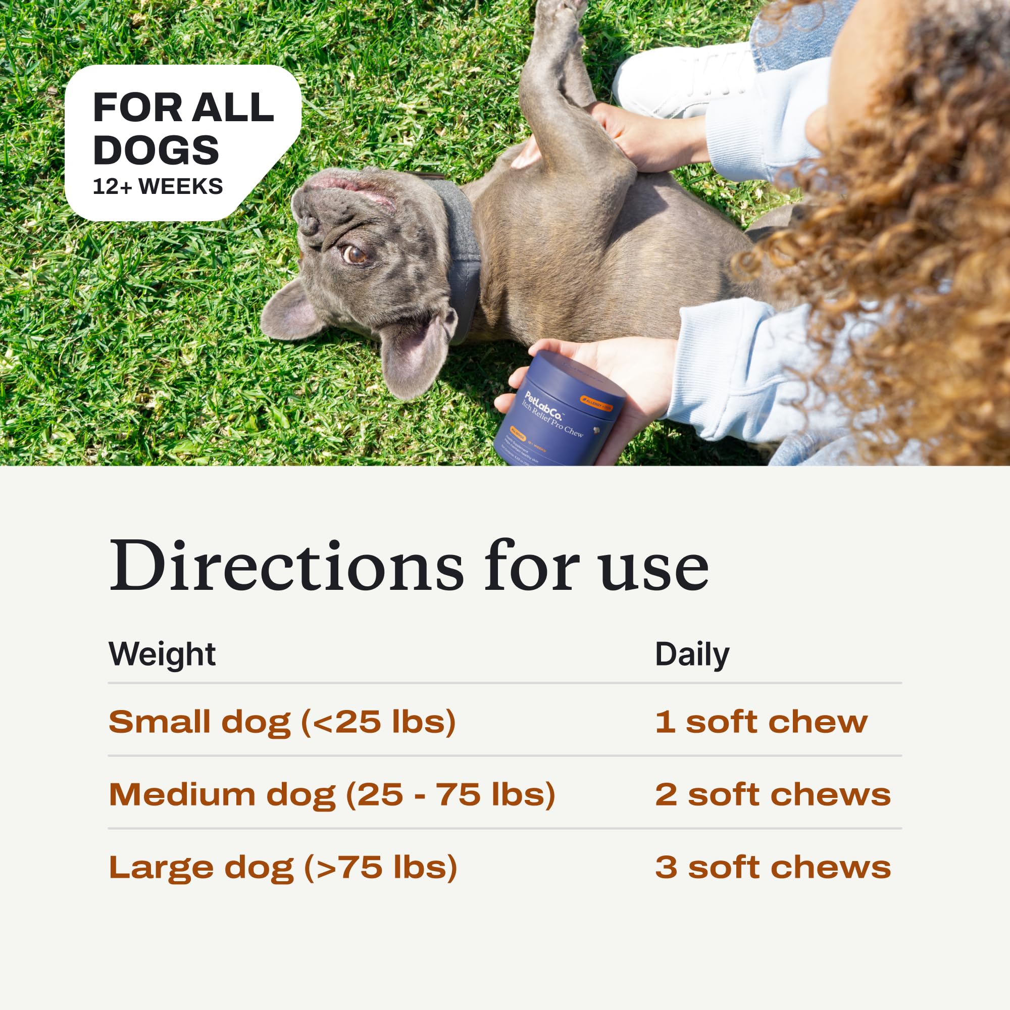 PetLab Co. Itch Relief Chew Pro Premium USA-made ingredients ensure quality.