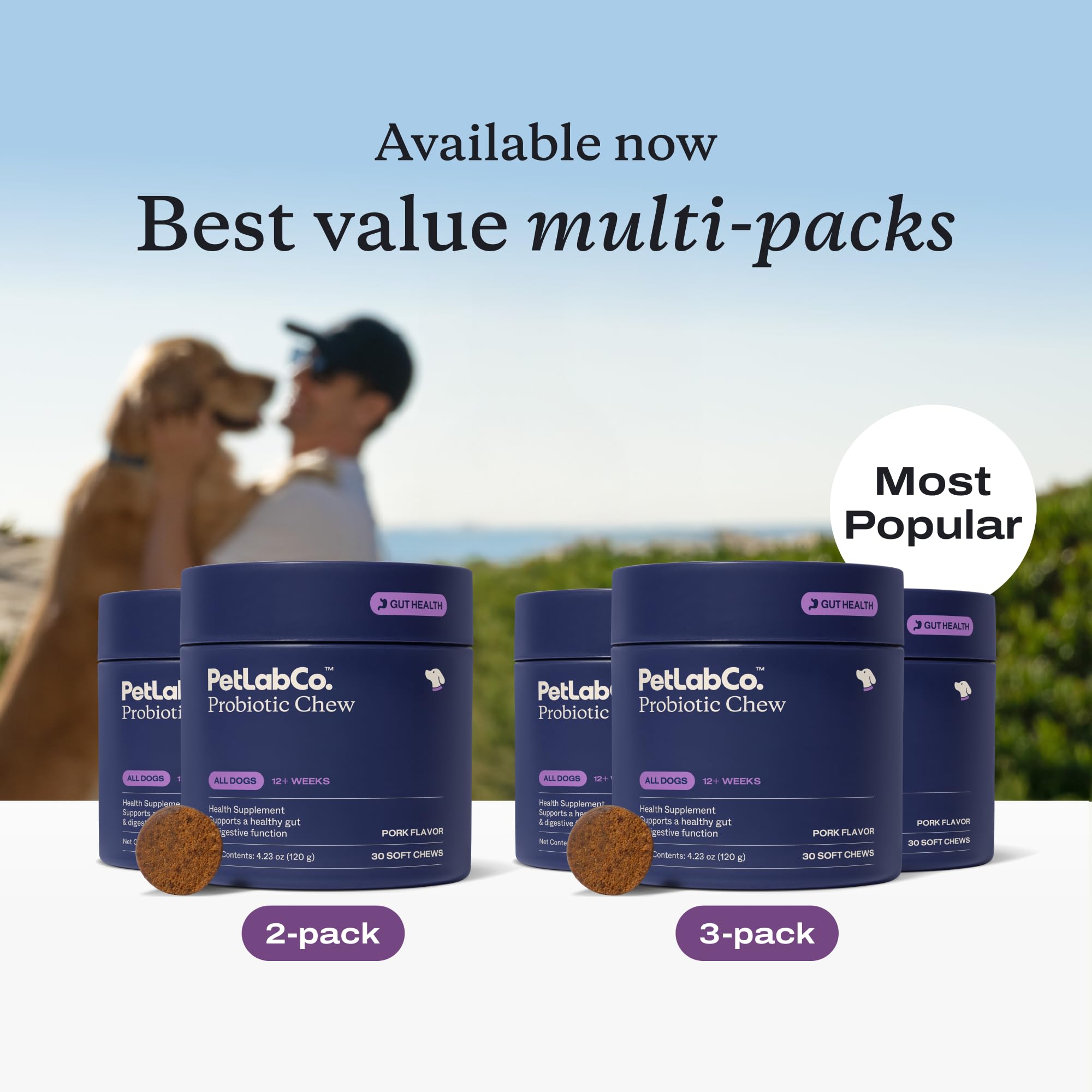 PetLab Co probiotics made in USA certification visible.