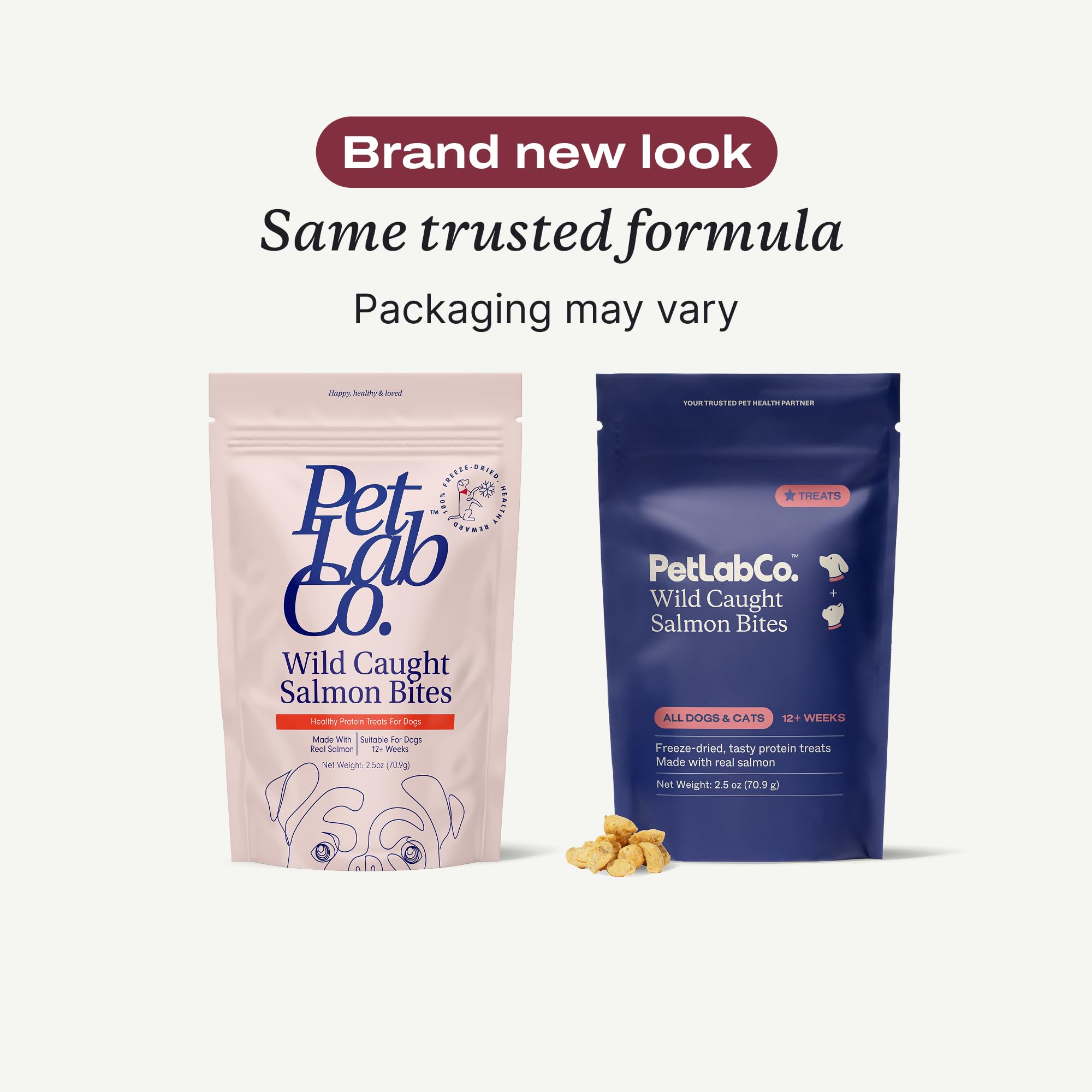 PetLab Co. Salmon Bites close-up highlights palatability for picky dogs