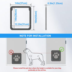 PETLESO dog door magnetic close demonstrates automatic closings after pets pass through.