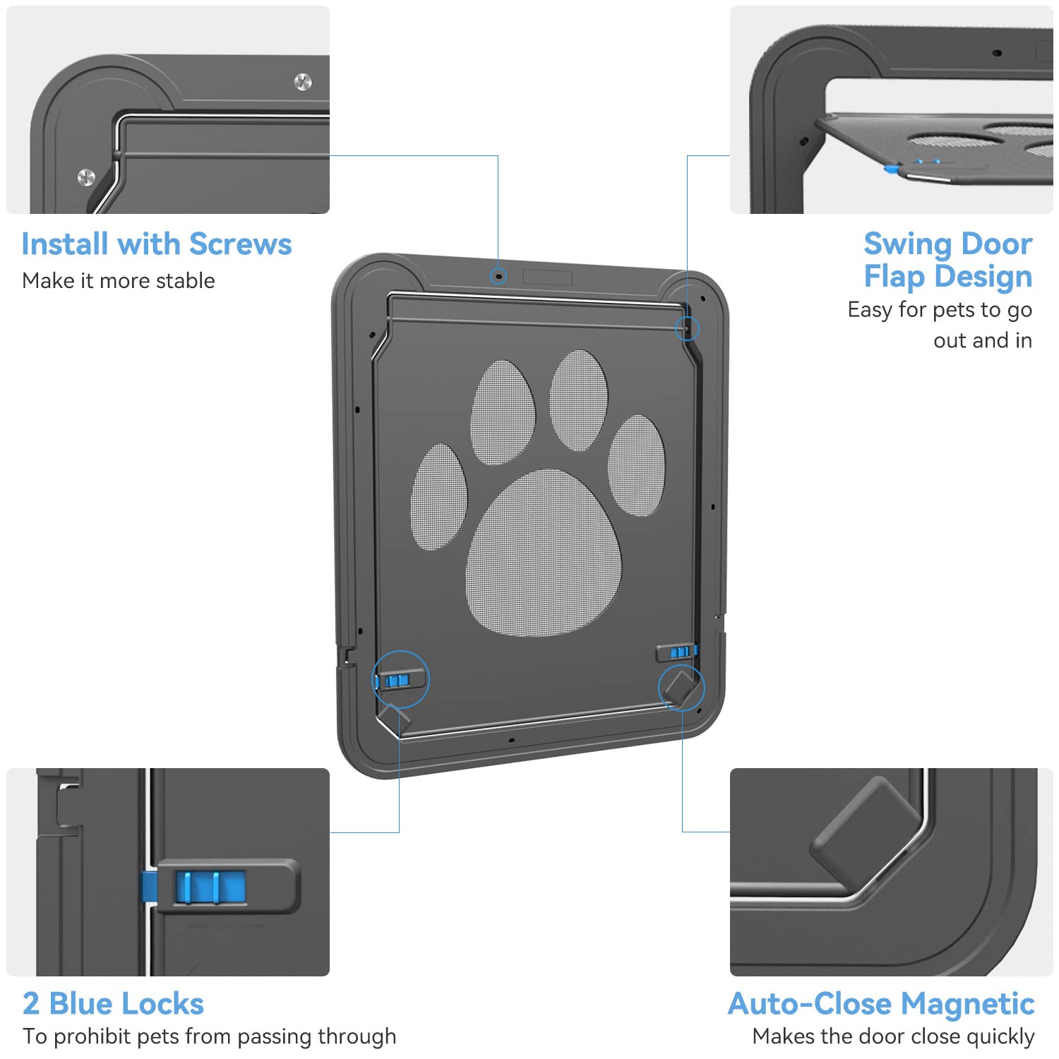 PETLESO dog door inner 12x14 opening sized for medium to large dogs
