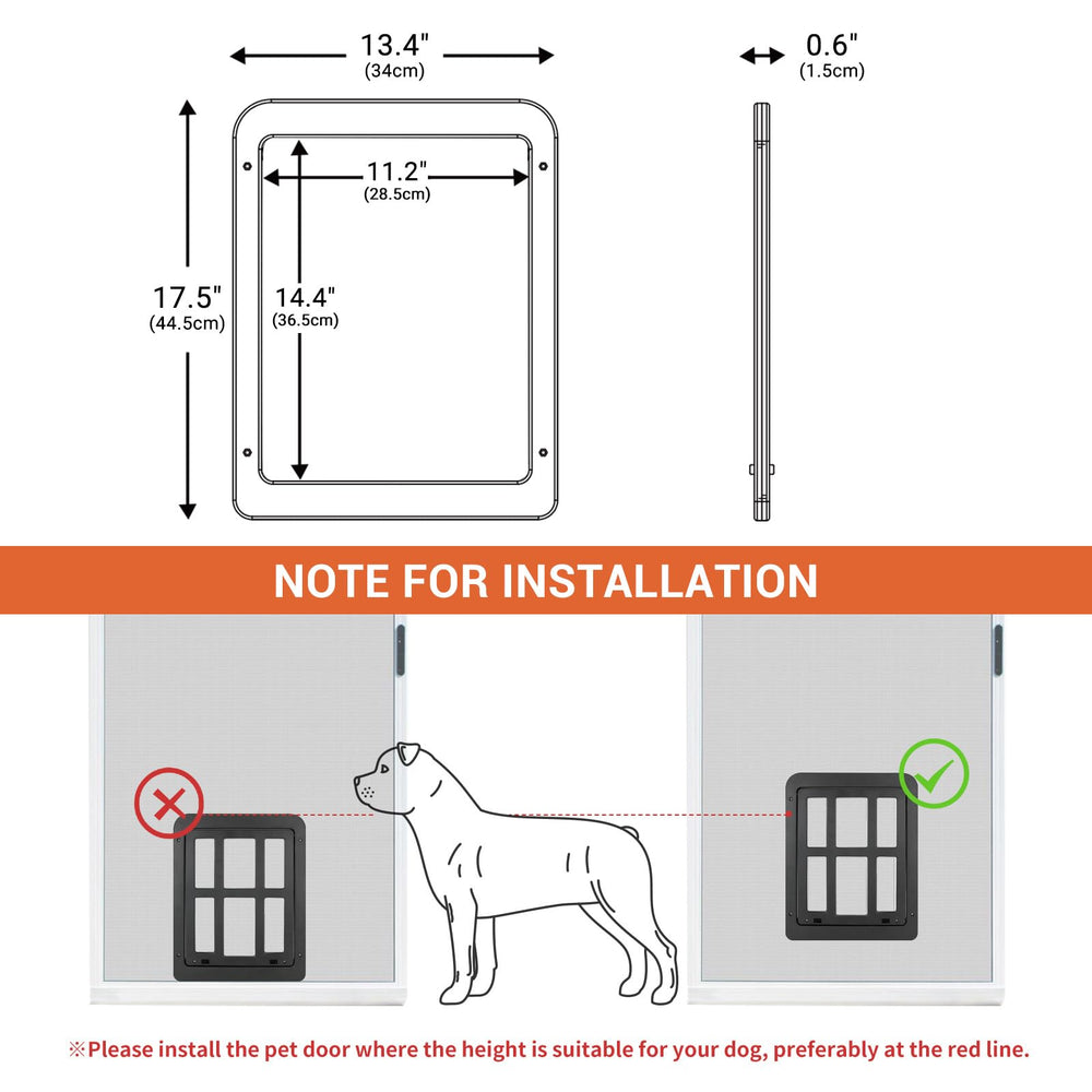 PETLESO dog door stainless-steel screws ensure stable, durable mounting.